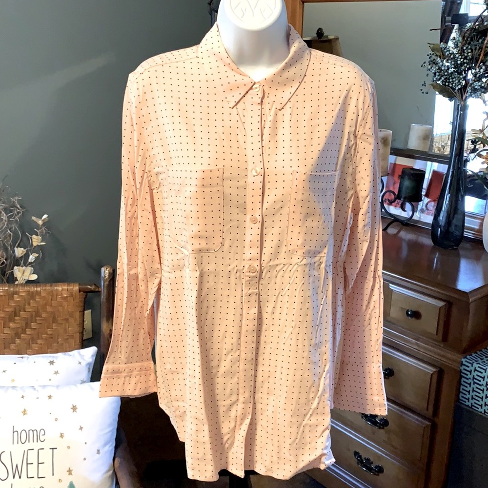 Chico’s salmon and black blouse